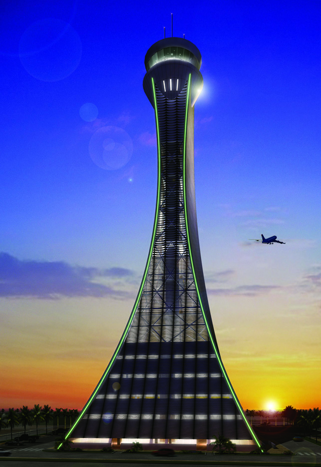El contrato para el equipamiento de la nueva torre del centro ATCC del Aeropuerto Internacional de Abu Dhabi ha sido adjudicado a Thales. Sus sistemas integrarán las funciones automatizadas de ATM más avanzadas, necesarias para uno de los centros de control de tráfico aéreo más importantes del mundo. Foto: ©Concept ADPI
